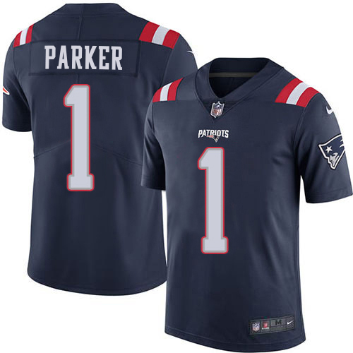 Patriots #1 DeVante Parker Navy Blue Youth Stitched Limited Rush Jersey
