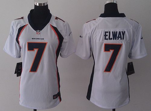 Broncos #7 John Elway White Women's Stitched New Elite Jersey