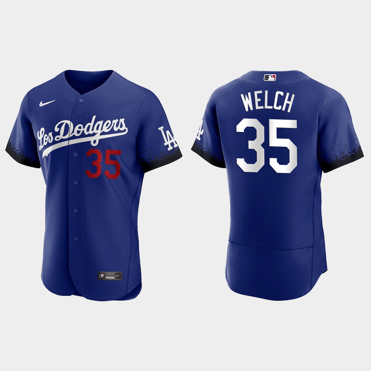 Los Angeles Dodgers #35 Bob Welch Men's 2021 City Connect Authentic Jersey Royal