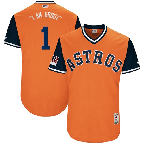 Houston Astros #1 Carlos Correa Orange 