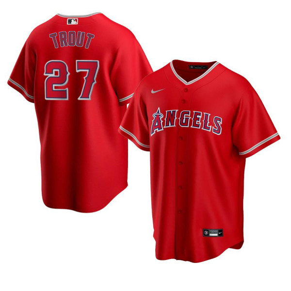 Men's Youth Women's Los Angeles Angels 27 Replica 2020 Red Alternate Mike Trout Jersey