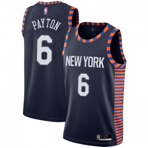 New York Knicks #6 Elfrid Payton Navy Womens Swingman City Edition 2018/19 Jersey Womens