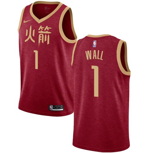 Houston Rockets #1 John Wall Red Womens Swingman City Edition 2018/19 Jersey Womens