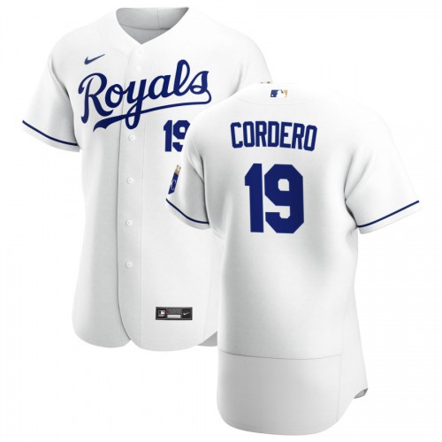Kansas City Kansas City Royals #19 Franchy Cordero Men's White Home 2020 Authentic Player Jersey Men's
