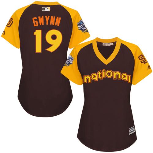San Diego Padres #19 Tony Gwynn Brown 2016 All-Star National League Women's Stitched Jersey Womens