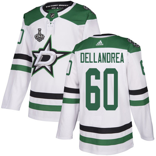 Adidas Dallas Stars #60 Ty Dellandrea White Road Authentic Youth 2020 Stanley Cup Final Stitched Jersey Youth