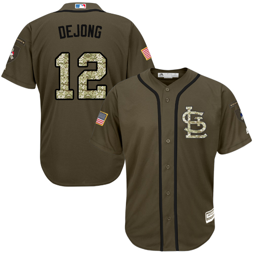 St.Louis Cardinals #12 Paul DeJong Green Salute to Service Stitched Jersey Men's