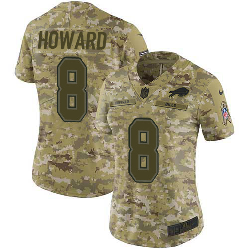 Buffalo Bills #8 O. J. Howard Camo Women's Stitched Limited 2018 Salute to Service Jersey Womens