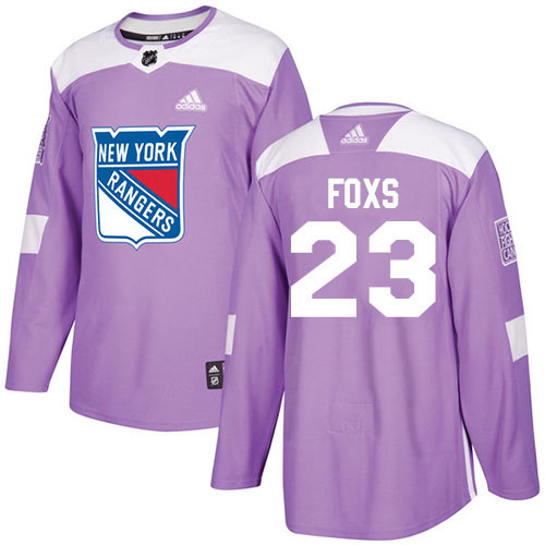 Adidas New York Rangers #23 Adam Foxs Purple Authentic Fights Cancer Stitched Jersey Men's