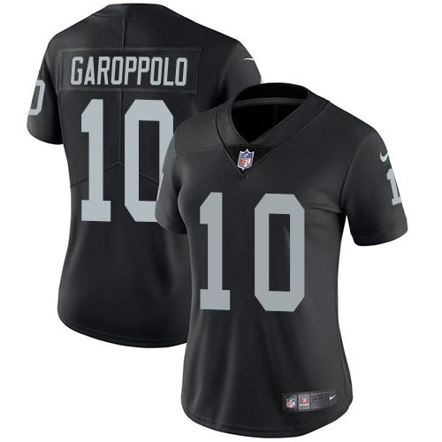Raiders #10 Jimmy Garoppolo Black Team Color Women's Stitched Vapor Untouchable Limited Jersey