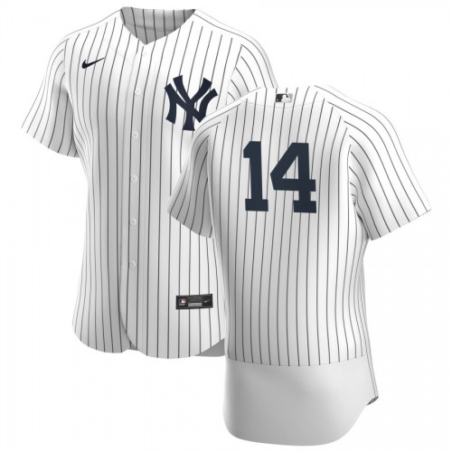 New York New York Yankees #14 Tyler Wade Men's White Navy Home 2020 Authentic Player Jersey Men's