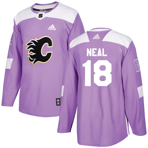 Adidas Calgary Flames #18 James Neal Purple Authentic Fights Cancer Stitched Youth Jersey Youth