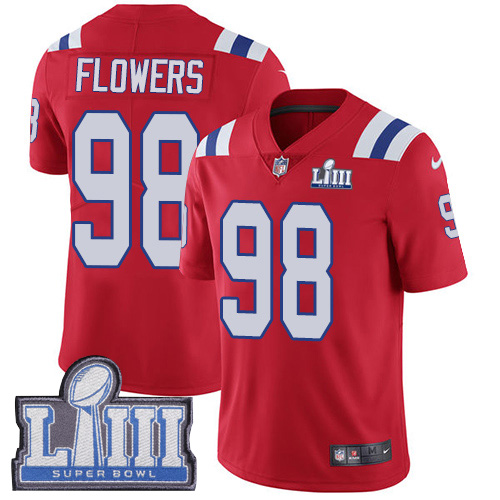 New England Patriots #98 Trey Flowers Red Alternate Super Bowl LIII Bound Youth Stitched Vapor Untouchable Limited Jersey Youth