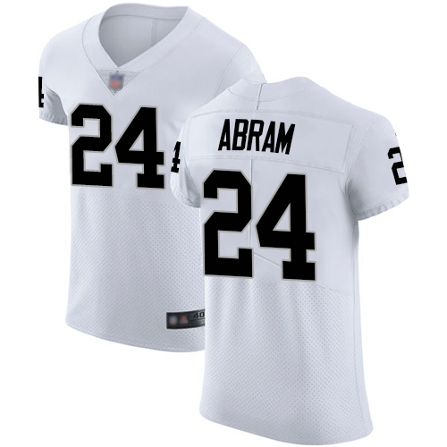 Raiders #24 Johnathan Abram White Men's Stitched Vapor Untouchable Elite Jersey