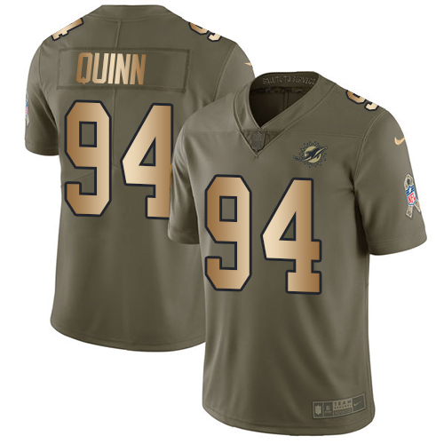 Miami Dolphins #94 Robert Quinn Olive/Gold Youth Stitched Limited 2017 Salute to Service Jersey Youth