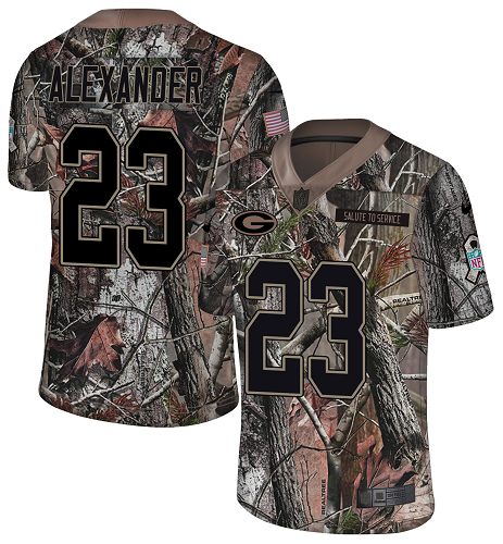 Packers #23 Jaire Alexander Camo Youth Stitched Limited Rush Realtree Jersey