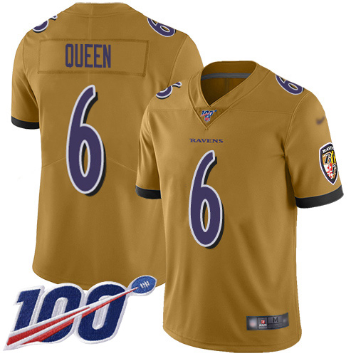Ravens #6 Patrick Queen Gold Youth Stitched Limited Inverted Legend 100th Season Jersey