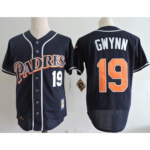 Mitchell And Ness 1998 San Diego Padres #19 Tony Gwynn Navy Blue Throwback Stitched Jersey Men's
