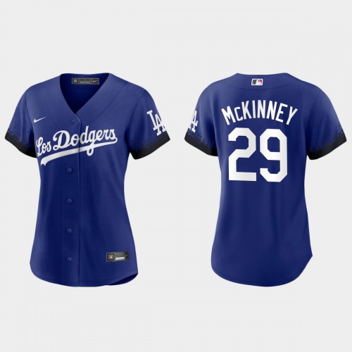Los Angeles Los Angeles Dodgers #29 Billy Mckinney Women's 2021 City Connect Jersey Royal Womens
