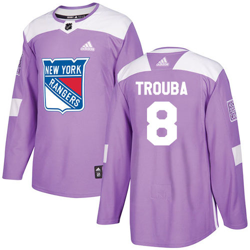 Adidas New York Rangers #8 Jacob Trouba Purple Authentic Fights Cancer Stitched Jersey Men's