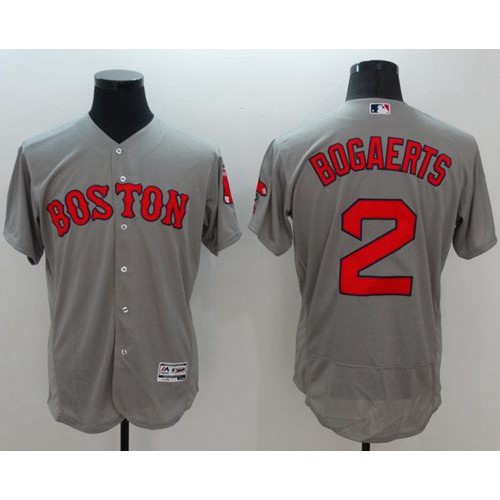 Boston Red Sox #2 Xander Bogaerts Grey Flexbase Authentic Collection Stitched Jersey Men's