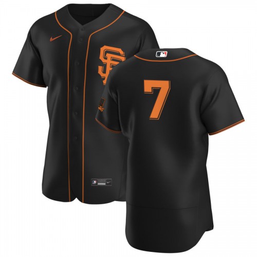 San Francisco San Francisco Giants #7 Donovan Solano Men's Black Alternate 2020 Authentic Player Jersey Men's