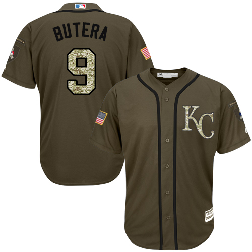 Kansas City Royals #9 Drew Butera Green Salute to Service Stitched Jersey Men's