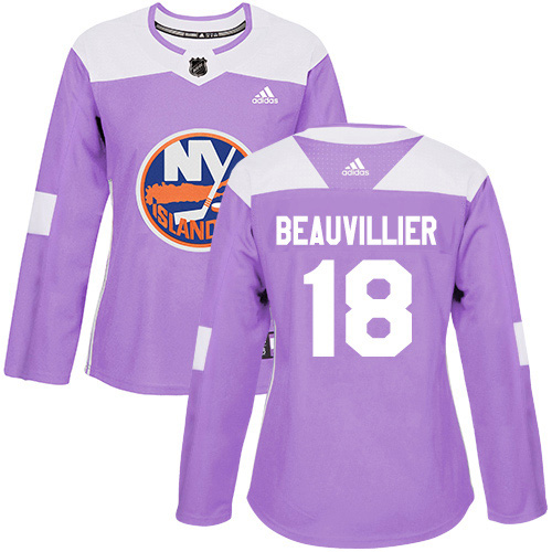 Adidas New York Islanders #18 Anthony Beauvillier Purple Authentic Fights Cancer Women's Stitched Jersey Womens