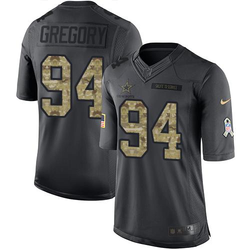 Dallas Cowboys #94 Randy Gregory Black Men's Stitched Limited 2016 Salute To Service Jersey Men's