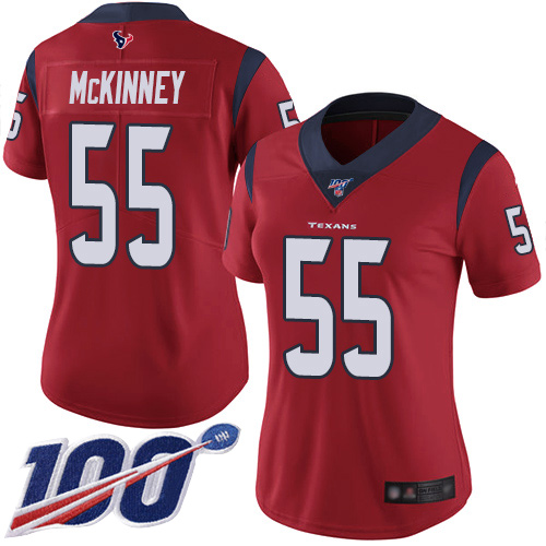 Houston Texans #55 Benardrick McKinney Red Alternate Women's Stitched 100th Season Vapor Limited Jersey Womens