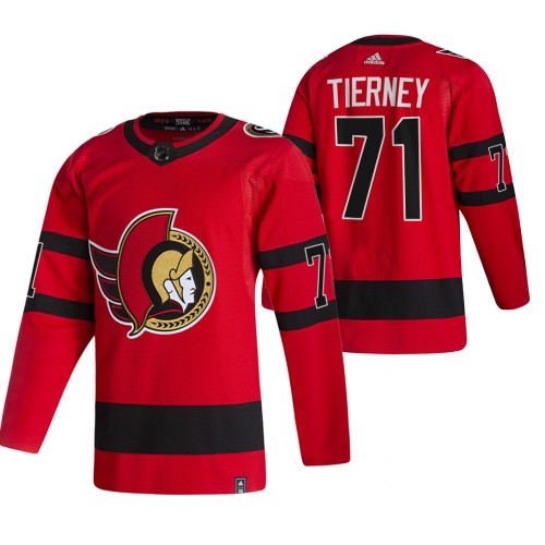 Ottawa Ottawa Senators #71 Chris Tierney Red Men's Adidas 2020-21 Reverse Retro Alternate Jersey Men's