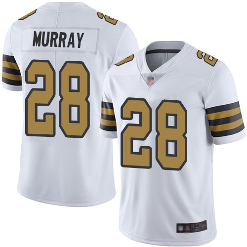 New Orleans Saints #28 Latavius Murray White Youth Stitched Limited Rush Jersey Youth