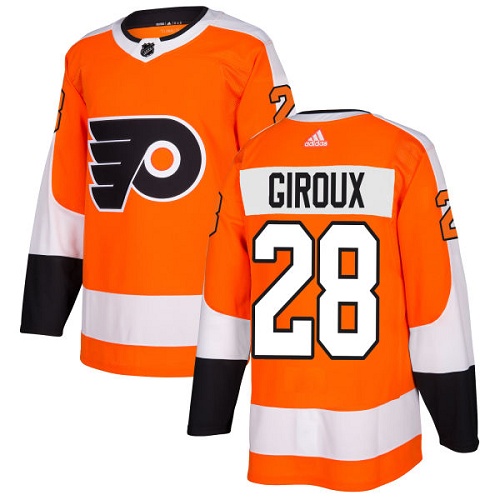 Adidas Philadelphia Flyers #28 Claude Giroux Orange Home Authentic Stitched Jersey Men's