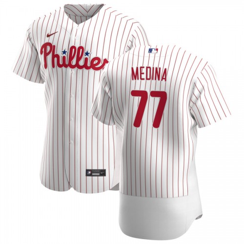 Philadelphia Philadelphia Phillies #77 Adonis Medina Men's White Home 2020 Authentic Player Jersey Men's