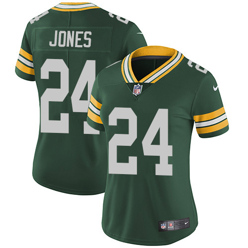 Green Bay Packers #24 Josh Jones Green Team Color Women's Stitched Vapor Untouchable Limited Jersey Womens