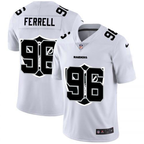 Las Vegas Las Vegas Raiders #96 Clelin Ferrell White Men's Team Logo Dual Overlap Limited Jersey Men's