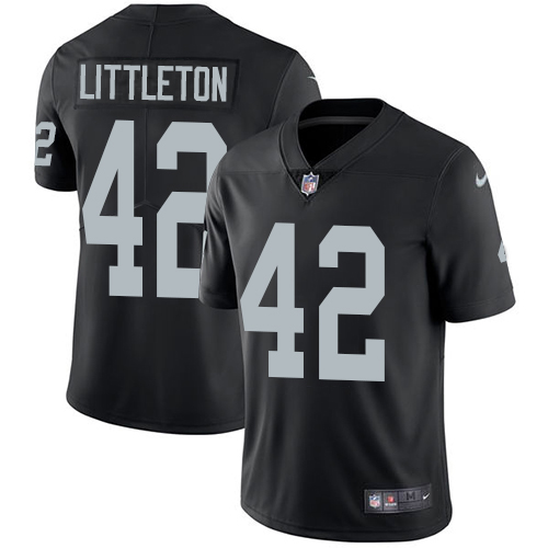 Las Vegas Raiders #42 Cory Littleton Black Team Color Men's Stitched Vapor Untouchable Limited Jersey Men's