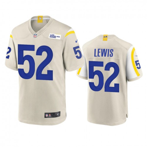 Los Angeles Los Angeles Rams #52 Terrell Lewis Men's Game Jersey - Bone Men's
