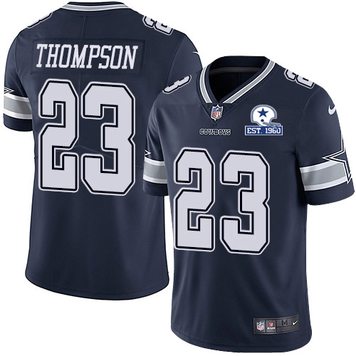 Dallas Cowboys #23 Darian Thompson Navy Blue Team Color Men's Stitched With Established In 1960 Patch Vapor Untouchable Limited Jersey Men's