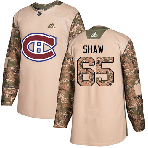 Adidas Montreal Canadiens #65 Andrew Shaw Camo Authentic 2017 Veterans Day Stitched Youth Jersey Youth