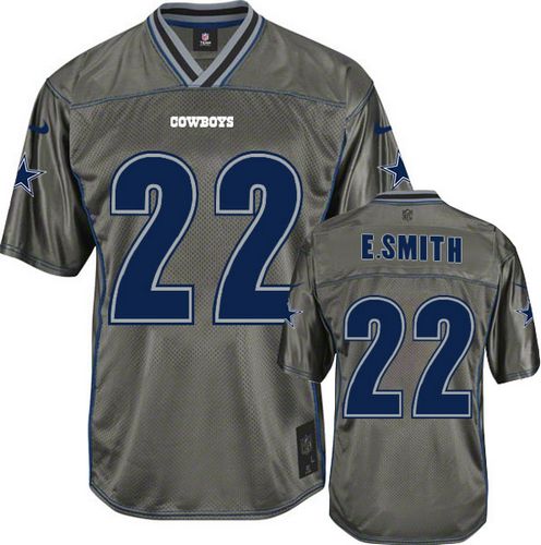 Cowboys #22 Emmitt Smith Grey Men's Stitched Elite Vapor Jersey