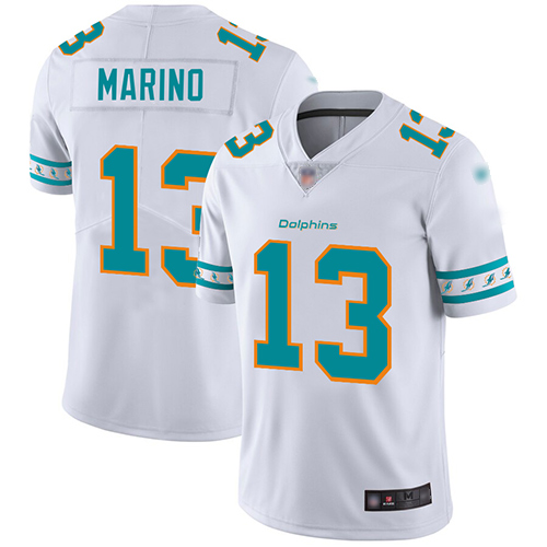 Dolphins #13 Dan Marino White Men's Stitched Limited Team Logo Fashion Jersey