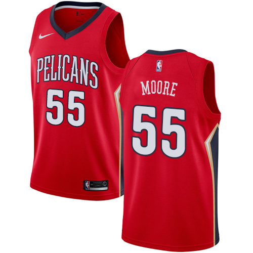 New Orleans Pelicans #55 ETwaun Moore Red Swingman Statement Edition Jersey Mens