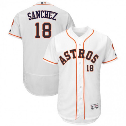 Houston Astros #18 Aaron Sanchez White Flexbase Authentic Collection Stitched Jersey Men's