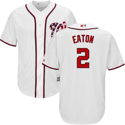 Washington Nationals #2 Adam Eaton White Cool Base Stitched Youth Jersey Youth