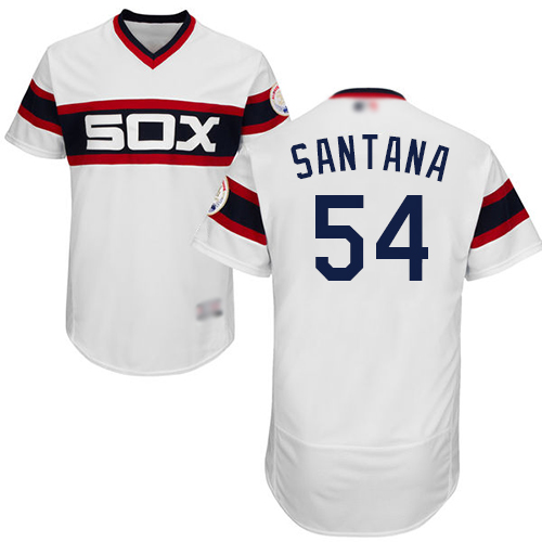 Chicago White Sox #54 Ervin Santana White Flexbase Authentic Collection Alternate Home Stitched Jersey Men's
