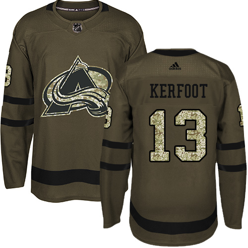 Adidas Colorado Avalanche #13 Alexander Kerfoot Green Salute to Service Stitched Jersey Men's