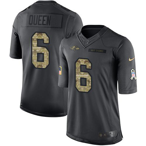 Ravens #6 Patrick Queen Black Youth Stitched Limited 2016 Salute To Service Jersey