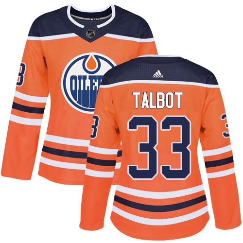 Adidas Edmonton Oilers #33 Cam Talbot Orange Home Authentic Women's Stitched Jersey Womens
