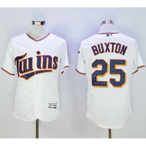 Minnesota Twins #25 Byron Buxton White Flexbase Authentic Collection Stitched Jersey Men's